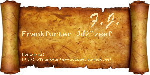 Frankfurter József névjegykártya